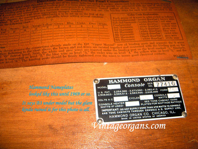 hammond organ serial numbers lookup